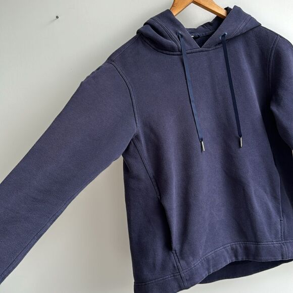 lululemon Wind Down Pullover Cotton Hoodie Navy Sz4 - Picture 5 of 14